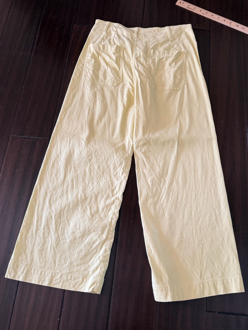 Anthropologie Maeve Collette Wide-Leg High-Rise Cropped Pants Yellow 29 - Picture 6 of 12